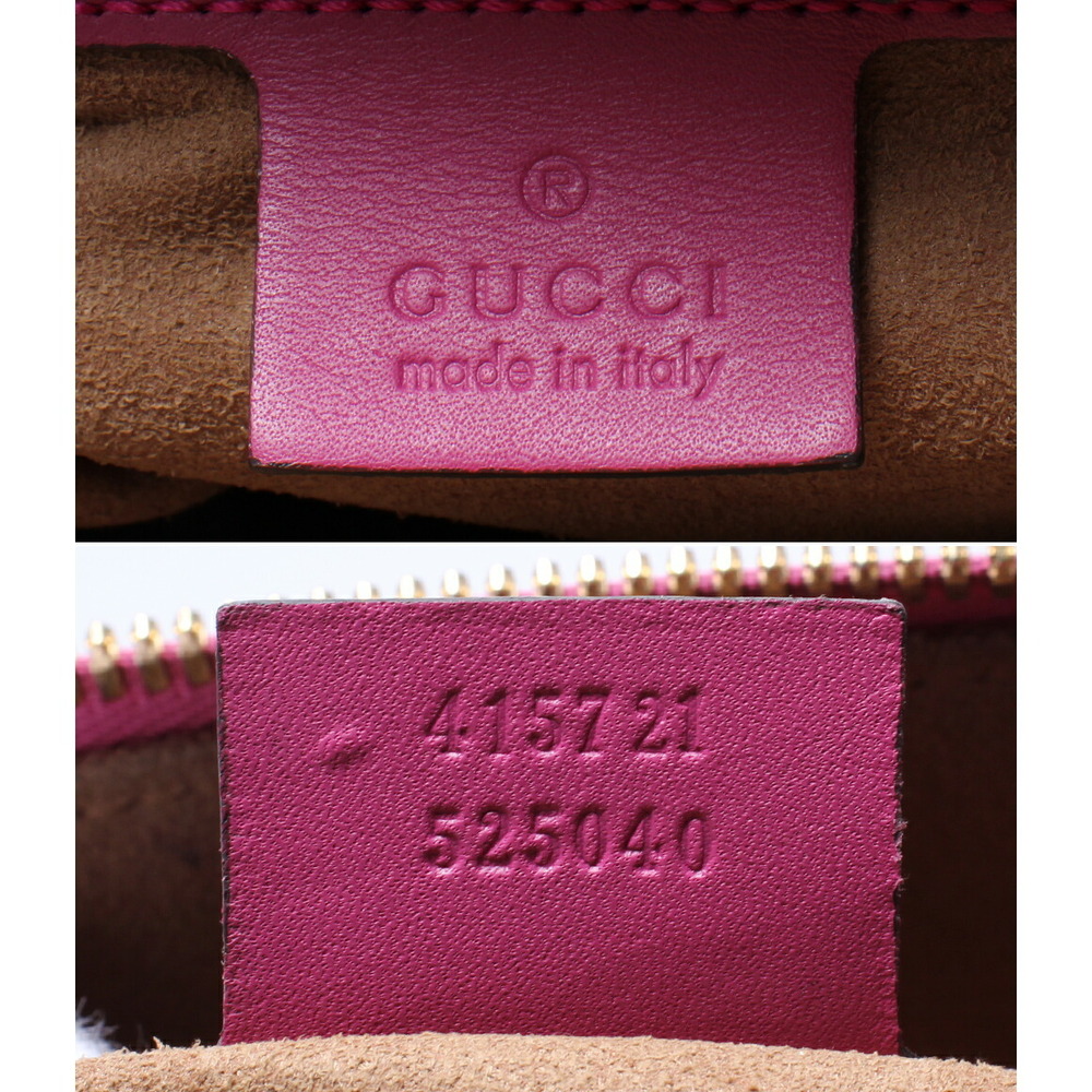 Gucci Tote GG Supreme Pink Canvas Zip - Picture 4 of 6